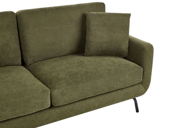 3 seters Sofa Mørkegrønt Polyester Stoff Metallben Loveseat Sofa Sofa Stue Møbler