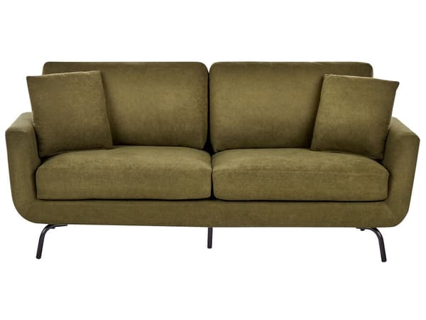 3 seters Sofa Mørkegrønt Polyester Stoff Metallben Loveseat Sofa Sofa Stue Møbler
