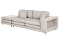 Miniatyrbilde 7 av 11: Sofa Beige Stoff Polstret 2-seter med Ottoman Polstret Rygg og Flyttbare Puter Fleksibel Ordning Moderne Stue Sofa