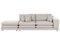 Miniatyrbilde 1 av 11: Sofa Beige Stoff Polstret 2-seter med Ottoman Polstret Rygg og Flyttbare Puter Fleksibel Ordning Moderne Stue Sofa