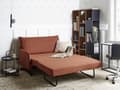 Miniatyrbilde 4 av 11: Sovesofa Rødt Stoff Polyester Polstring 2 Seter Trekk ut Sovefunksjon Moderne stue