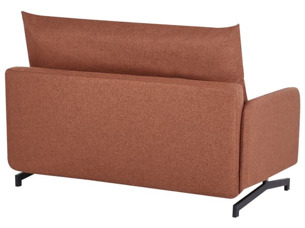Sovesofa Rødt Stoff Polyester Polstring 2 Seter Trekk ut Sovefunksjon Moderne stue