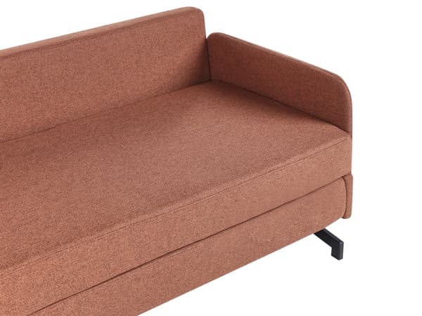 Sovesofa Rødt Stoff Polyester Polstring 2 Seter Trekk ut Sovefunksjon Moderne stue