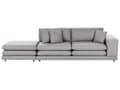 Miniatyrbilde 1 av 11: Sofa Grått Stoff Polstret 2-seter med Ottoman Polstret Rygg og Flyttbare Puter Fleksibel Ordning Moderne Stue Sofa