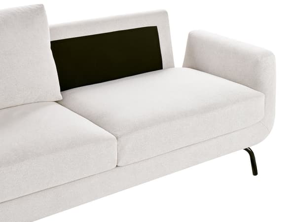 3 seters Sofa Off-white Polyester Stoff Metallben Loveseat Sofa Sofa Stue Møbler