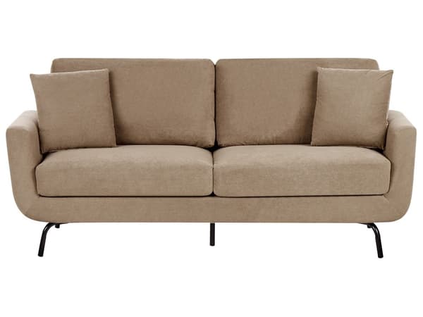 3 seters Sofa Lysebrunt Polyester Stoff Metallben Loveseat Sofa Sofa Stue Møbler