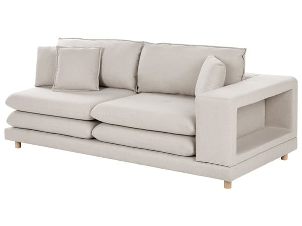Sofa Beige Stoff Polstret 2 Seter Polstret Ryggstøtte Flyttbare Puter Fleksibel Ordning Moderne Stue Sofa