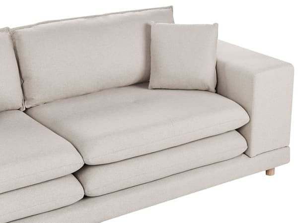 Sofa Beige Stoff Polstret 2 Seter Polstret Ryggstøtte Flyttbare Puter Fleksibel Ordning Moderne Stue Sofa