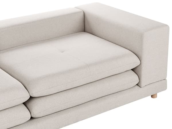 Sofa Beige Stoff Polstret 2 Seter Polstret Ryggstøtte Flyttbare Puter Fleksibel Ordning Moderne Stue Sofa