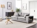 Miniatyrbilde 2 av 11: Sofa Grått Stoff Polstret 2 Seter Polstret Ryggstøtte Flyttbare Puter Fleksibel Ordning Moderne Stue Sofa