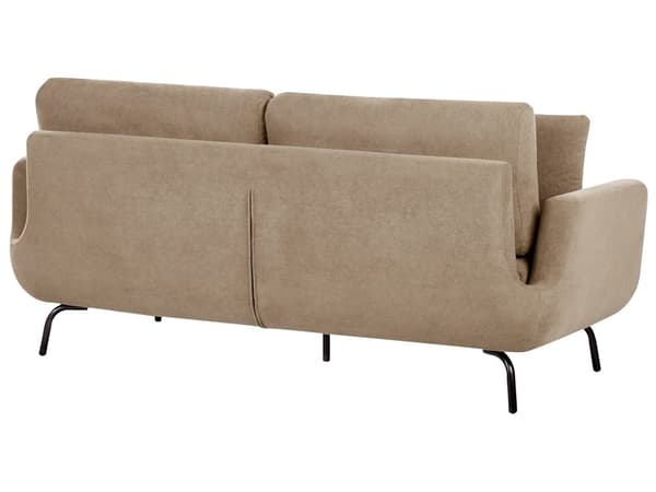Sofa Lysebrun Polyester 3 Personers Tyk Polstret Dyb Blød Stofsofa til Stuen Moderne Inspiration Stue Møbel