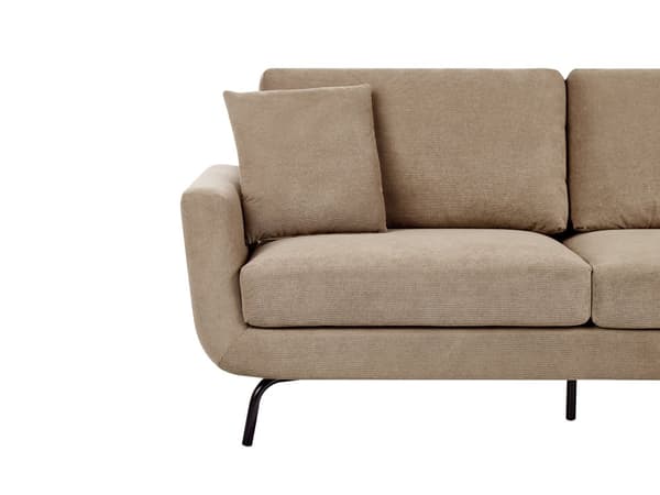 Sofa Lysebrun Polyester 3 Personers Tyk Polstret Dyb Blød Stofsofa til Stuen Moderne Inspiration Stue Møbel