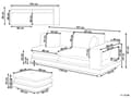 Miniatyrbillede 3 af 11: Sofa Grå Polyester 2 Personers Moderne Højrygget Loungesofa Polstret Stofsofa med Fodskammel Stue Tilbehør Designer Høj Kvalitet