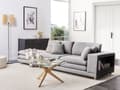 Miniatyrbillede 2 af 11: Sofa Grå Polyester 2 Personers Moderne Højrygget Loungesofa Polstret Stofsofa med Fodskammel Stue Tilbehør Designer Høj Kvalitet