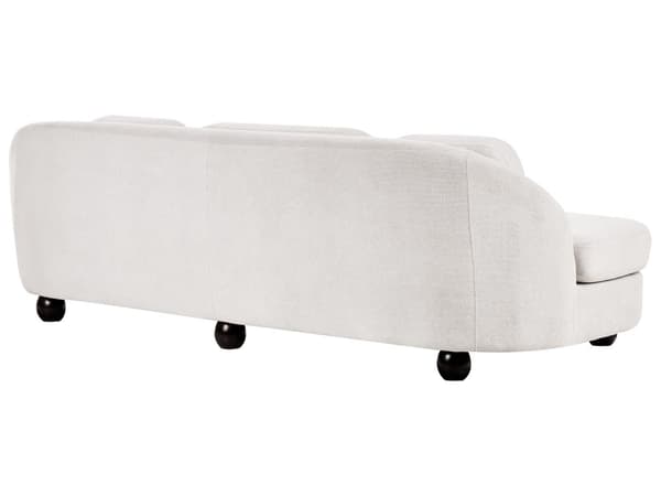 Sofa Off White Polyester 3 Personers Polstret Dyb Blød Stofsofa uden Armlæn Retro Inspiration Stue Møbel Moderne