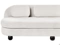 Miniatyrbillede 6 af 11: Sofa Off White Polyester 3 Personers Polstret Dyb Blød Stofsofa uden Armlæn Retro Inspiration Stue Møbel Moderne