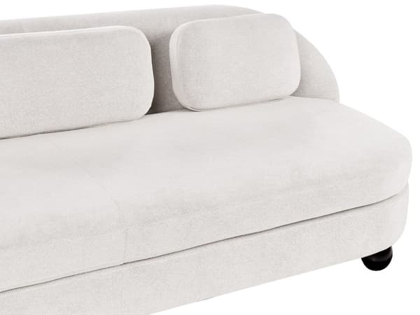 Sofa Off White Polyester 3 Personers Polstret Dyb Blød Stofsofa uden Armlæn Retro Inspiration Stue Møbel Moderne