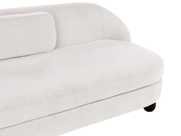 Sofa Off White Polyester 3 Personers Polstret Dyb Blød Stofsofa uden Armlæn Retro Inspiration Stue Møbel Moderne