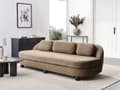 Miniatyrbillede 2 af 11: Sofa Brun Polyester 3 Personers Polstret Dyb Blød Stofsofa uden Armlæn Retro Inspiration Stue Møbel Moderne