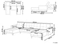 Miniatyrbild 3 av 11: Soffa 5-sits U-formad Off-White Polyester Tyg Klädsel Lutande Ryggstöd 3 Lägen Klick-Klack