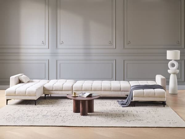 Bäddsoffa Beige Polyestertyg 6-sits Lutande Fällbart Ryggstöd 3 positioner Modern Stil Vardagsrum Sovrum