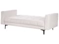 Miniatyrbild 5 av 11: Soffa Off-White Polyestertyg 3-sits Fällbart Ryggstöd 3 Lägen Modern Stil Tuftad Vardagsrum