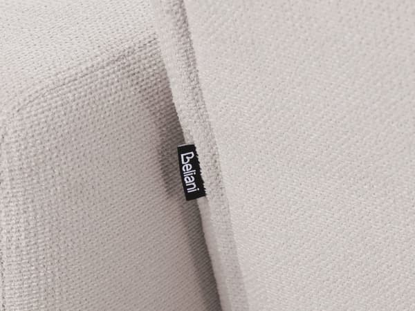 Soffa Off-White Polyestertyg 3-sits Fällbart Ryggstöd 3 Lägen Modern Stil Tuftad Vardagsrum
