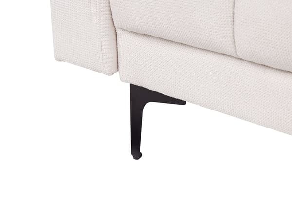 Soffa Off-White Polyestertyg 3-sits Fällbart Ryggstöd 3 Lägen Modern Stil Tuftad Vardagsrum