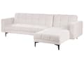 Miniatyrbillede 5 af 11: Sovesofa med Chaiselong Off White Polyester 4 Personers Sofa L Formet Hjørnesofa Sofaseng Blød Stofsofa Hjørnesovesofa Venstrevendt