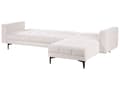 Miniatyrbillede 6 af 11: Sovesofa med Chaiselong Off White Polyester 4 Personers Sofa L Formet Hjørnesofa Sofaseng Blød Stofsofa Hjørnesovesofa Venstrevendt