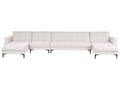 Miniatyrbillede 1 af 11: Sovesofa Off White Polyester 6 Personers Moderne U Sofa Sofaseng Fem Personers Designsofa Chaiselong Splitback Stofsofa God Liggekomfort