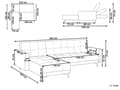 Miniatyrbilde 3 av 11: Høyrevendt Hjørnesofa Off-White Polyester Stoff Polstring Liggende Ryggstøtte 3 Posisjoner Click-Clack