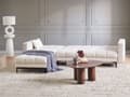 Miniatyrbilde 4 av 11: Høyrevendt Hjørnesofa Off-White Polyester Stoff Polstring Liggende Ryggstøtte 3 Posisjoner Click-Clack