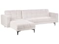 Miniatyrbilde 5 av 11: Høyrevendt Hjørnesofa Off-White Polyester Stoff Polstring Liggende Ryggstøtte 3 Posisjoner Click-Clack