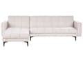 Miniatyrbilde 1 av 11: Høyrevendt Hjørnesofa Off-White Polyester Stoff Polstring Liggende Ryggstøtte 3 Posisjoner Click-Clack