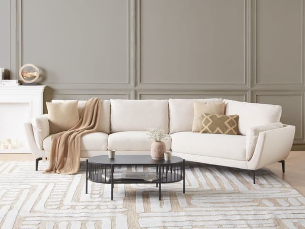 Sofa Lys Beige Polyester Polstret 3-seter Moderne Minimalistisk Stil Stue Polstret Ryggstøtte