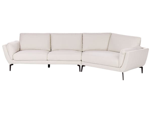 Sofa Lys Beige Polyester Polstret 3-seter Moderne Minimalistisk Stil Stue Polstret Ryggstøtte