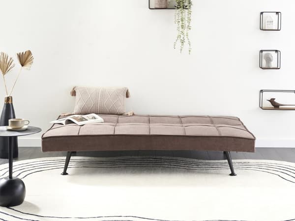 Sovesofa Brun Polyester 3 Personers Moderne Blød Sofa Sofaseng Tre Personers Designsofa Praktisk Splitback Stofsofa God Liggekomfort