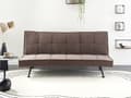 Miniatyrbillede 2 af 11: Sovesofa Brun Polyester 3 Personers Moderne Blød Sofa Sofaseng Tre Personers Designsofa Praktisk Splitback Stofsofa God Liggekomfort