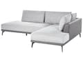 Miniatyrbillede 6 af 11: Hjørnesofa med Open End Grå Læder Polyester 3 Personers Sofa L Formet Sofa Dyb Blød Stofsofa Design Venstrevendt