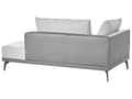 Miniatyrbillede 10 af 11: Hjørnesofa med Open End Grå Læder Polyester 3 Personers Sofa L Formet Sofa Dyb Blød Stofsofa Design Venstrevendt