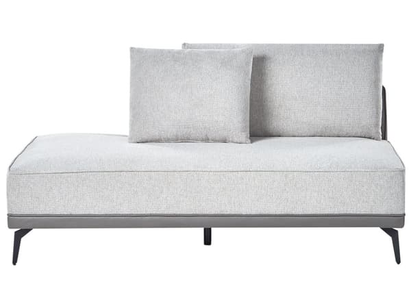 Hjørnesofa med Open End Grå Læder Polyester 3 Personers Sofa L Formet Sofa Dyb Blød Stofsofa Design Venstrevendt