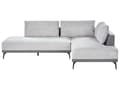 Miniatyrbillede 1 af 11: Hjørnesofa med Open End Grå Læder Polyester 3 Personers Sofa L Formet Sofa Dyb Blød Stofsofa Design Venstrevendt