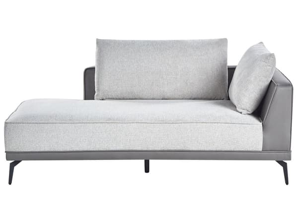 Hjørnesofa med Open End Grå Læder Polyester 3 Personers Sofa L Formet Sofa Dyb Blød Stofsofa Design Højrevendt