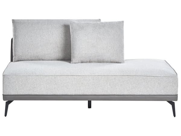 Hjørnesofa med Open End Grå Læder Polyester 3 Personers Sofa L Formet Sofa Dyb Blød Stofsofa Design Højrevendt