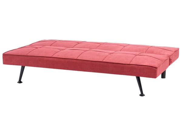 Sovesofa Rød Polyester 3 Personers Moderne Blød Sofa Sofaseng Tre Personers Designsofa Praktisk Splitback Stofsofa God Liggekomfort