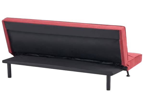 Sovesofa Rød Polyester 3 Personers Moderne Blød Sofa Sofaseng Tre Personers Designsofa Praktisk Splitback Stofsofa God Liggekomfort