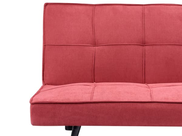 Sovesofa Rød Polyester 3 Personers Moderne Blød Sofa Sofaseng Tre Personers Designsofa Praktisk Splitback Stofsofa God Liggekomfort
