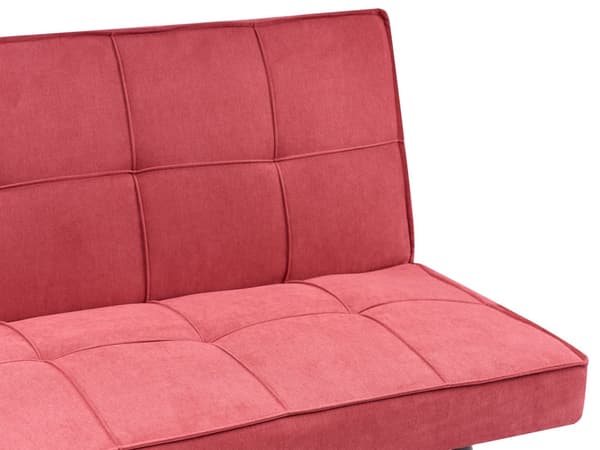 Sovesofa Rød Polyester 3 Personers Moderne Blød Sofa Sofaseng Tre Personers Designsofa Praktisk Splitback Stofsofa God Liggekomfort