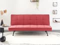 Miniatyrbillede 2 af 11: Sovesofa Rød Polyester 3 Personers Moderne Blød Sofa Sofaseng Tre Personers Designsofa Praktisk Splitback Stofsofa God Liggekomfort